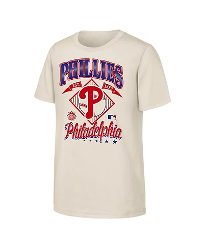 Outerstuff Big Boys and Girls Natural Philadelphia Phillies Triple Hit T-Shirt