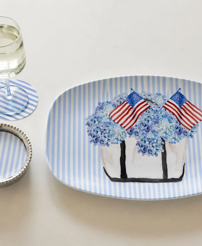 Mariposa Resin Patriotic Summer 10" Tote Platter