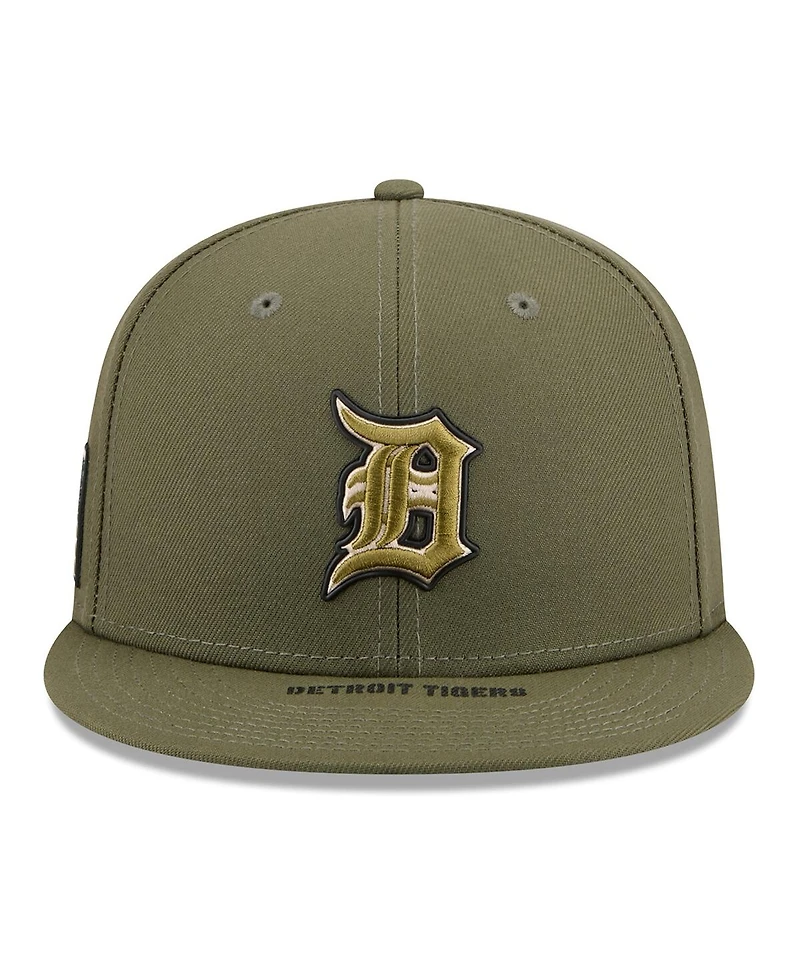 New Era Men's Olive Detroit Tigers 2026 Armed Forces Day 9FIFTY Snapback Hat