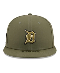 New Era Men's Olive Detroit Tigers 2026 Armed Forces Day 9FIFTY Snapback Hat