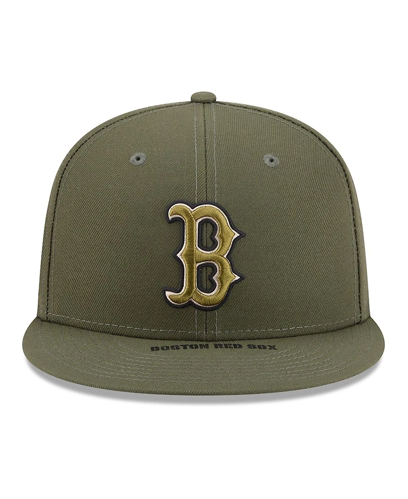 New Era Men's Olive Boston Red Sox 2026 Armed Forces Day 9FIFTY Snapback Hat