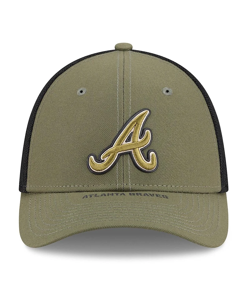 New Era Men's Olive Atlanta Braves 2026 Armed Forces Day 39THIRTY M-Crown Flex Hat