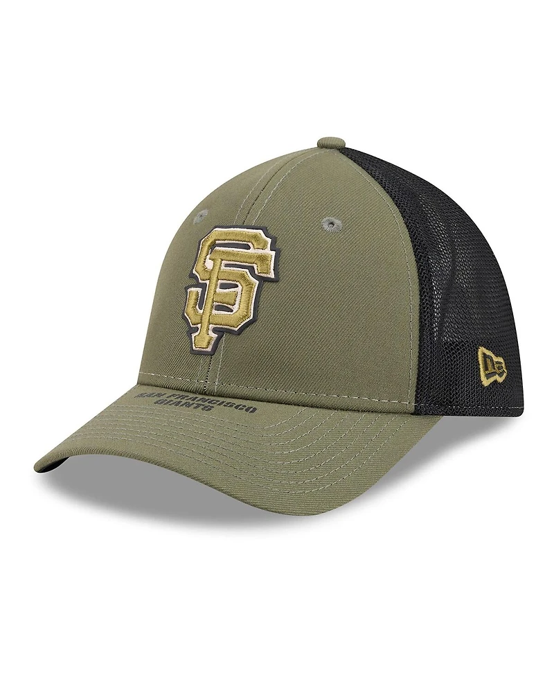 New Era Men's Olive San Francisco Giants 2026 Armed Forces Day 39THIRTY M-Crown Flex Hat