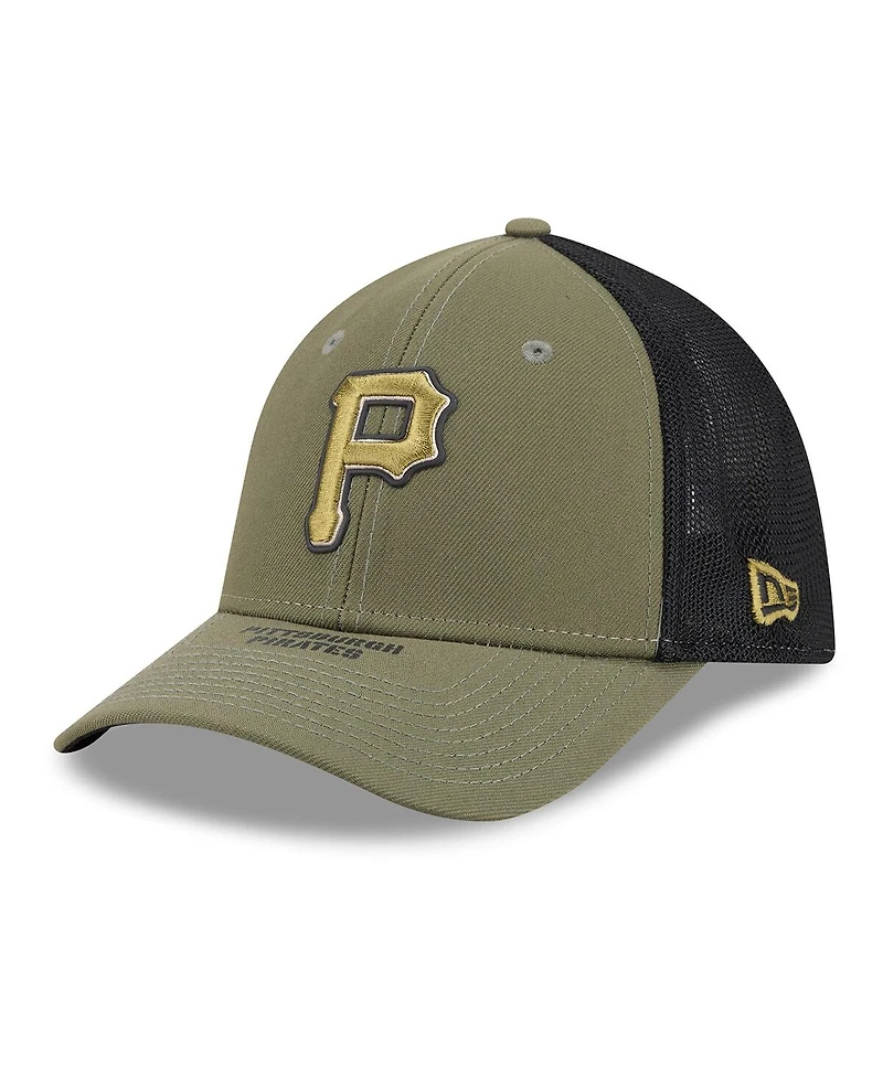 New Era Men's Olive Pittsburgh Pirates 2026 Armed Forces Day 39THIRTY M-Crown Flex Hat