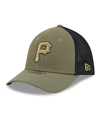 New Era Men's Olive Pittsburgh Pirates 2026 Armed Forces Day 39THIRTY M-Crown Flex Hat