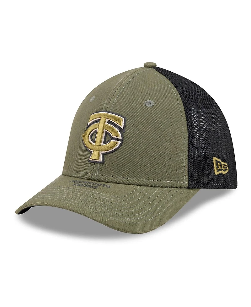 New Era Men's Olive Minnesota Twins 2026 Armed Forces Day 39THIRTY M-Crown Flex Hat