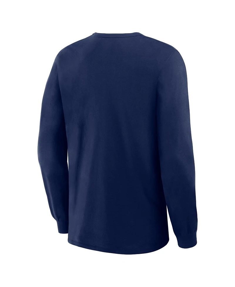 Fanatics Men's Navy Atlanta Braves Lock-Up Legacy Long Sleeve T-Shirt