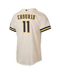Nike Big Boys and Girls Jackson Chourio Cream Milwaukee Brewers Home Stadium Jersey