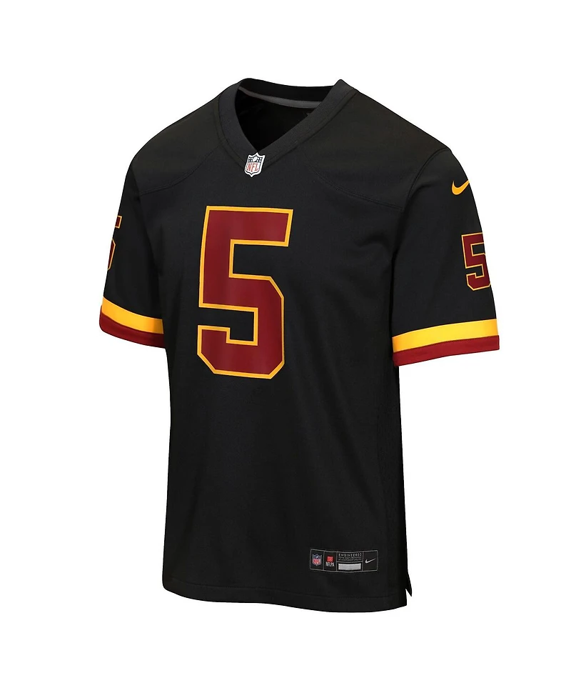 Nike Big Boys and Girls Jayden Daniels Black Washington Commanders Hail Raiser Alternate Game Jersey