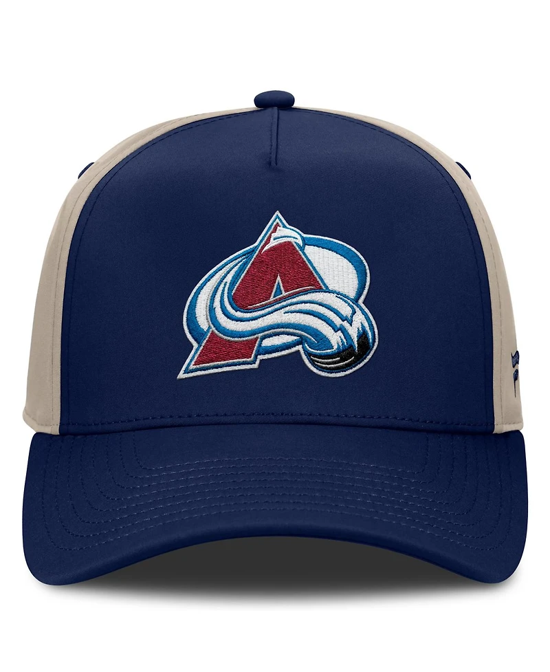 Fanatics Men's Navy/Tan Colorado Avalanche 2026 Stanley Cup Playoffs Locker Room Adjustable Hat