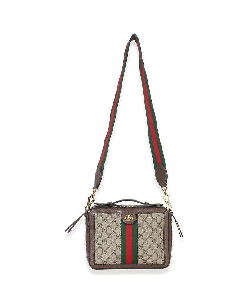 Pre-Owned Gucci Gg Supreme Small Ophidia Web Top Handle