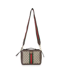 Pre-Owned Gucci Gg Supreme Small Ophidia Web Top Handle
