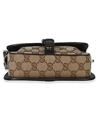 Pre-Owned Gucci Beige Ebony Gg Supreme Canvas Mini Buckle Crossbody Bag