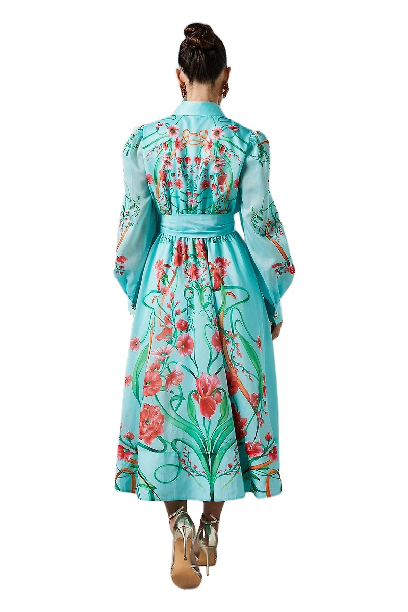 Coast Women's Border Print Organza Shirt Dress