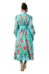 Coast Women's Border Print Organza Shirt Dress