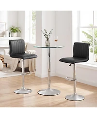 Gymax Bar Stools Set of 2 Adjustable Swivel Barstools with Footrest for Kitchen