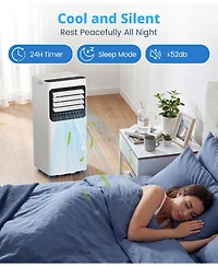 Antartic Star Btu Portable Air Conditioner for Sq Ft, 4-in-1 Ac with Cool/Fan/Dehumidifier, Remote, 24H Timer