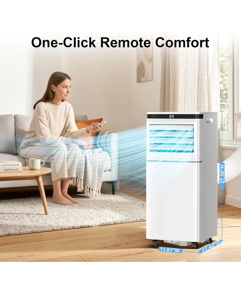Antartic Star 8000 Btu Portable Air Conditioner, Compact Ac Unit with Remote, Adjustable Thermostat, Sleep Mode, 24H Timer, Window Kit