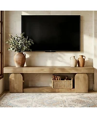 Tribesigns Tv Stand for Tvs up to Farmhouse Entertainment Center with Open Storage Shelf, Wood TV Media Console Television Stand