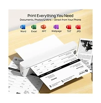Swifint Portable Thermal Printer, Compatible with Ios Android Laptop, Pocket-Sized Mobile Printer for Office Home School