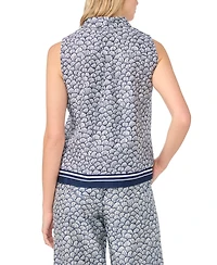 CeCe Women's Sleeveless Collared Button-Down Top