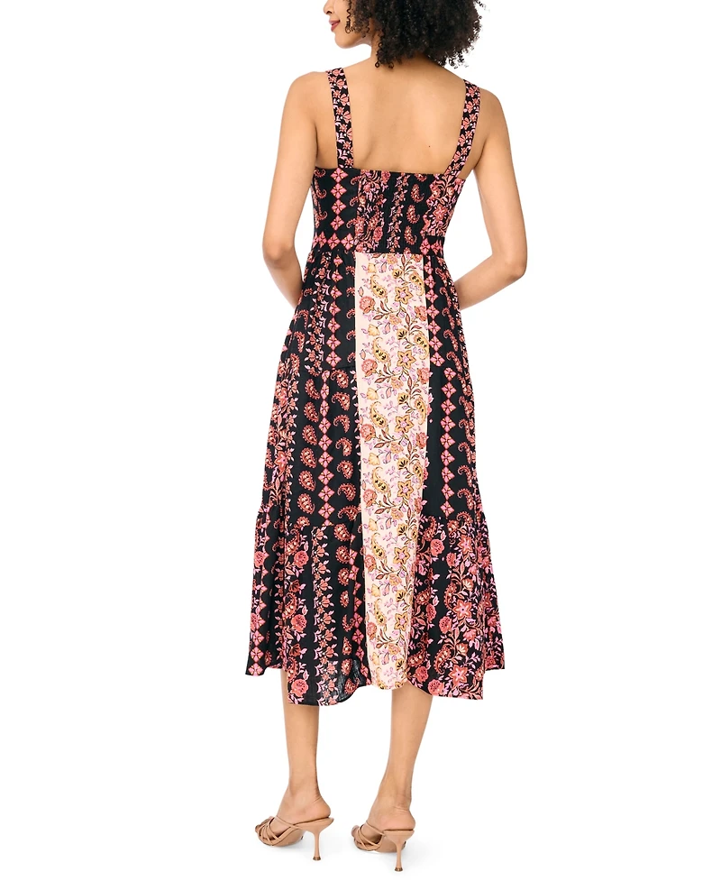 CeCe Women's Sleeveless Square Neck Midi Dress