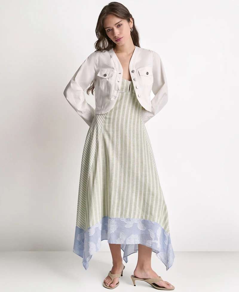 Bcbg Women's Striped High-Low Midi Dress