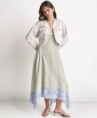 Bcbg Women's Striped High-Low Midi Dress