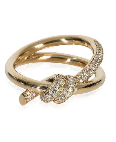 Pre-Owned Tiffany & Co Yellow Gold Diamond Double Row Knot Ring