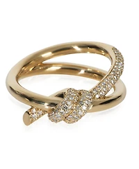 Pre-Owned Tiffany & Co Yellow Gold Diamond Double Row Knot Ring