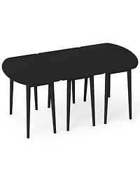 Slickblue Extendable Dining Table Set with Half Round and Rectangular Tables