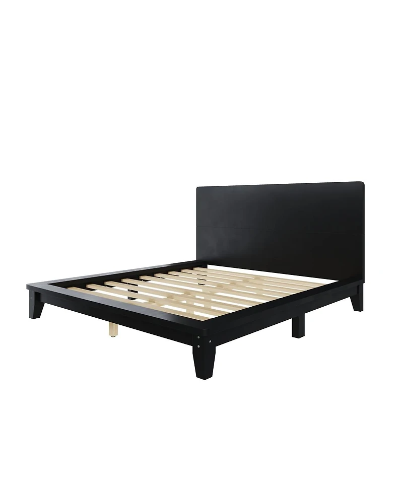 Streamdale Furniture Platform Bed Frame with Headboard , Wood Slat Support