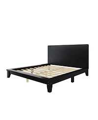 Streamdale Furniture Platform Bed Frame with Headboard , Wood Slat Support