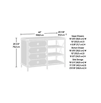 Sauder Steel River Commercial Office Credenza, Carbon Oak finish