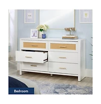 Sauder Isabella Isle 6-Drawer Dresser, White Finish