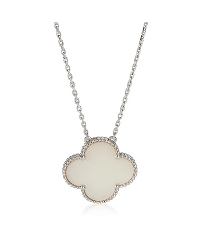 Pre-Owned Van Cleef & Arpels White Gold Mother Of Pearl Magic Alhambra Pendant