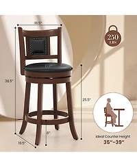 Gymax 25.5'' Swivel Bar Stool Set of Counter Height Bar Stools Armless Chairs for Pub