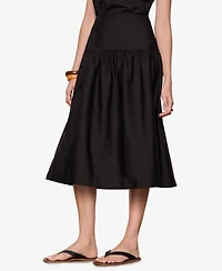 Sanctuary Women's Poplin A-Line Midi Skirt