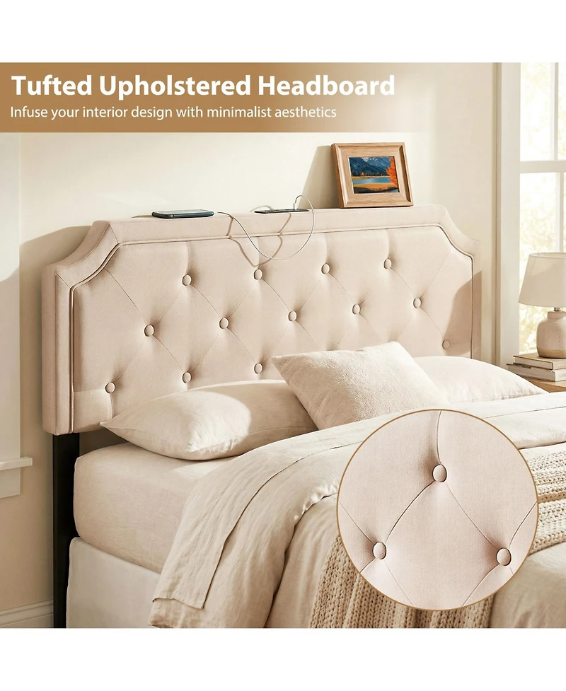 Slickblue Modern Tufted Headboard with Upholstered Design for Comfortable Bed Back Support