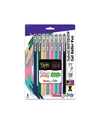 Pentel Arts Hybrid Mattehop Gel Roller, 1.0mm, 8-Pk
