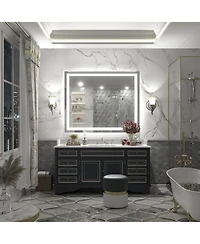 Apmir 36" x 44" Super Bright Front and Back Led Lighted Anti-Fog Tempered Glass Bathroom/Vanity Mirror with Etl and 3-Year Warranty