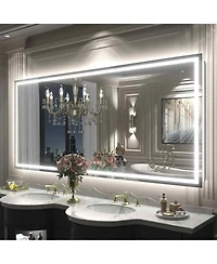 Apmir 72" x 32" Super Bright Front and Back Led Lighted Anti-Fog Tempered Glass Bathroom/Vanity Mirror with Etl and 3-Year Warranty