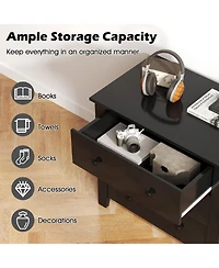 Sugift Wide Three Drawer Dresser Modern Storage Organizer
