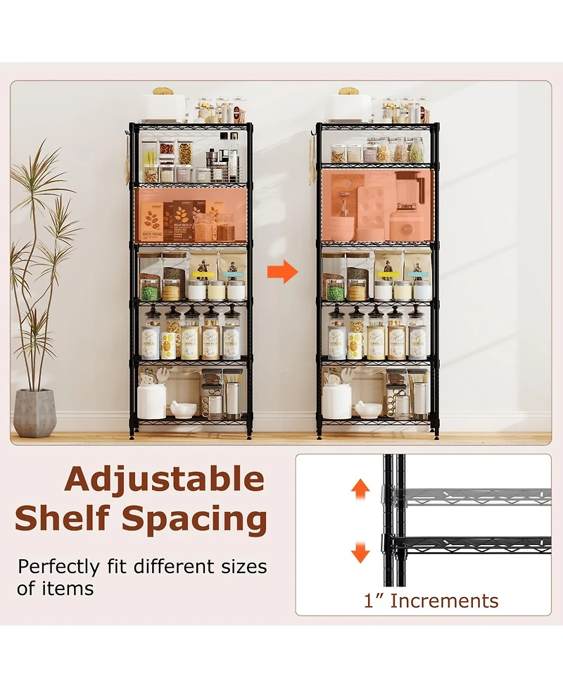 Sugift 6 Tier Metal Storage Shelving Unit with 900 lb Capacity