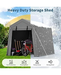 homfan Heavy-Duty Portable Outdoor Storage Tent and Motorcycle Shelter, Waterproof 220gsm Pe Canopy Carport with Dual Zipper Doors and Vents