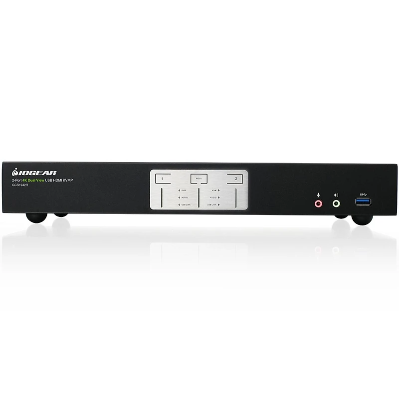 Iogear 2-Port 4K Dual View Kvmp Switch with Hdmi Connection, Usb 3.0 Hub and Audio