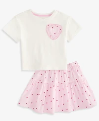 Epic Threads Toddler Girls' 12M-5T Heart Top and Bubble Skirt, 2-Piece Set, Macy's Exclusive