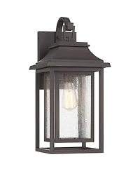 John Timberland Cecile High Modern Box Lantern Outdoor Wall Light Fixture Mount Porch House Weatherproof Bronze Finish