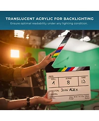 Clar 9-Section Acrylic Production Slate with Color Clapper Sticks (9.25 x 11")