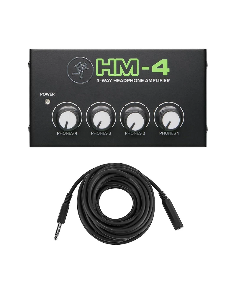 Mackie Hm-4 4-Way Headphone Amplifier - With Stereo 1/4" Female Phone to 1/4" Male Phone Trs Headphone Cable, 25'